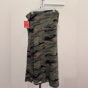 Target Camouflage Maxi Skirt in Green and Black